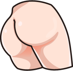 butt (white) emoji