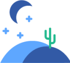 cactus desert night icon