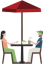 cafe seating occupied illustration