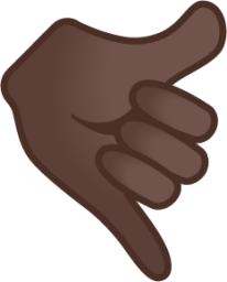 call me hand: dark skin tone emoji