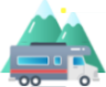 caravan mountains illustration