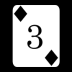 card 3 diamonds icon