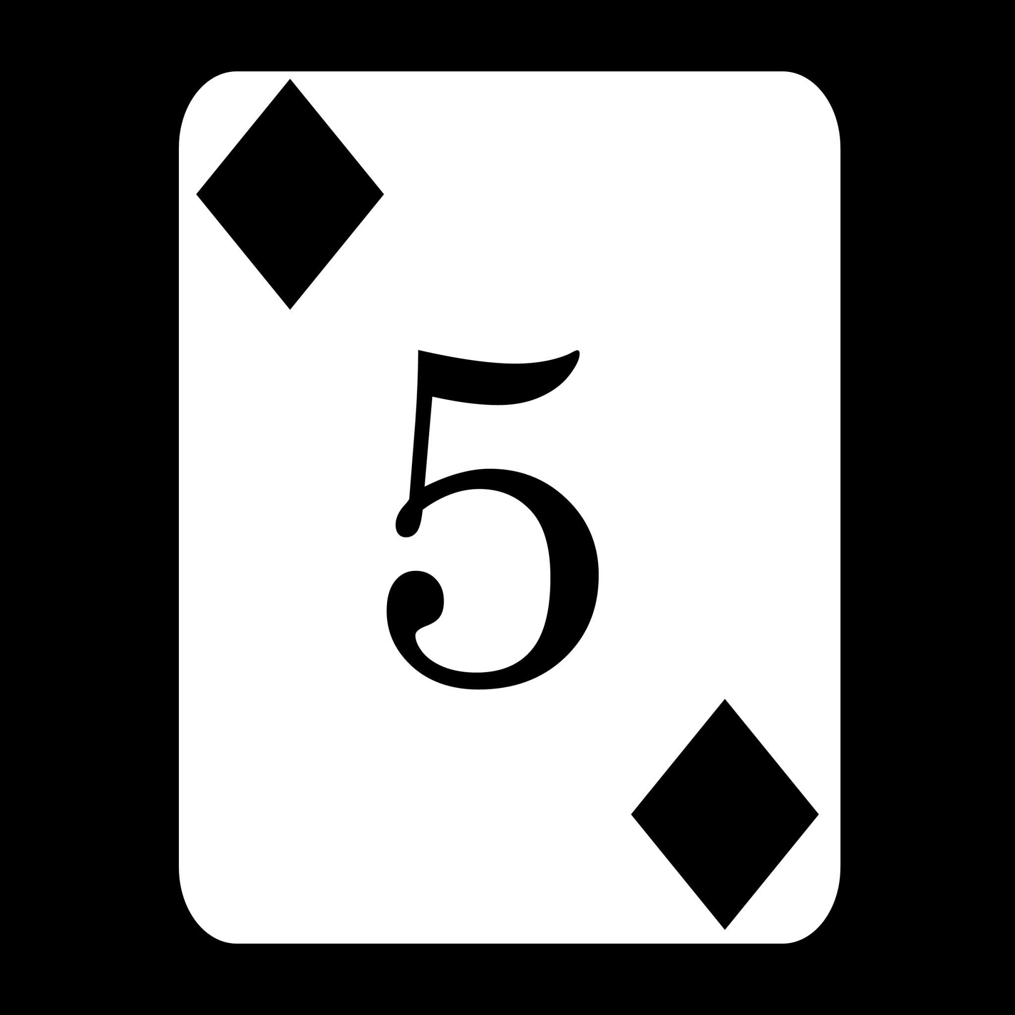 card 5 diamonds icon