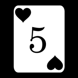 card 5 hearts icon