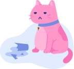 cat kitten animal sad pink illustration