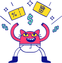 cat money discount illustration