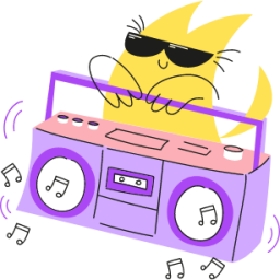 cat speaker stereo illustration