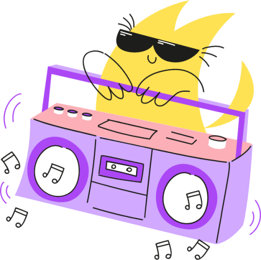 cat speaker stereo illustration
