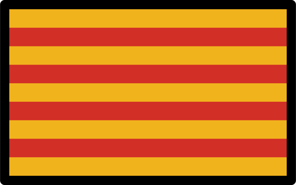 Flag Spanish-catalan heart, white background