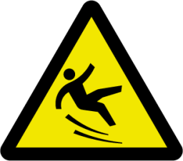 caution slippery surface icon