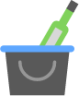 champagne and bottle in a pot icon