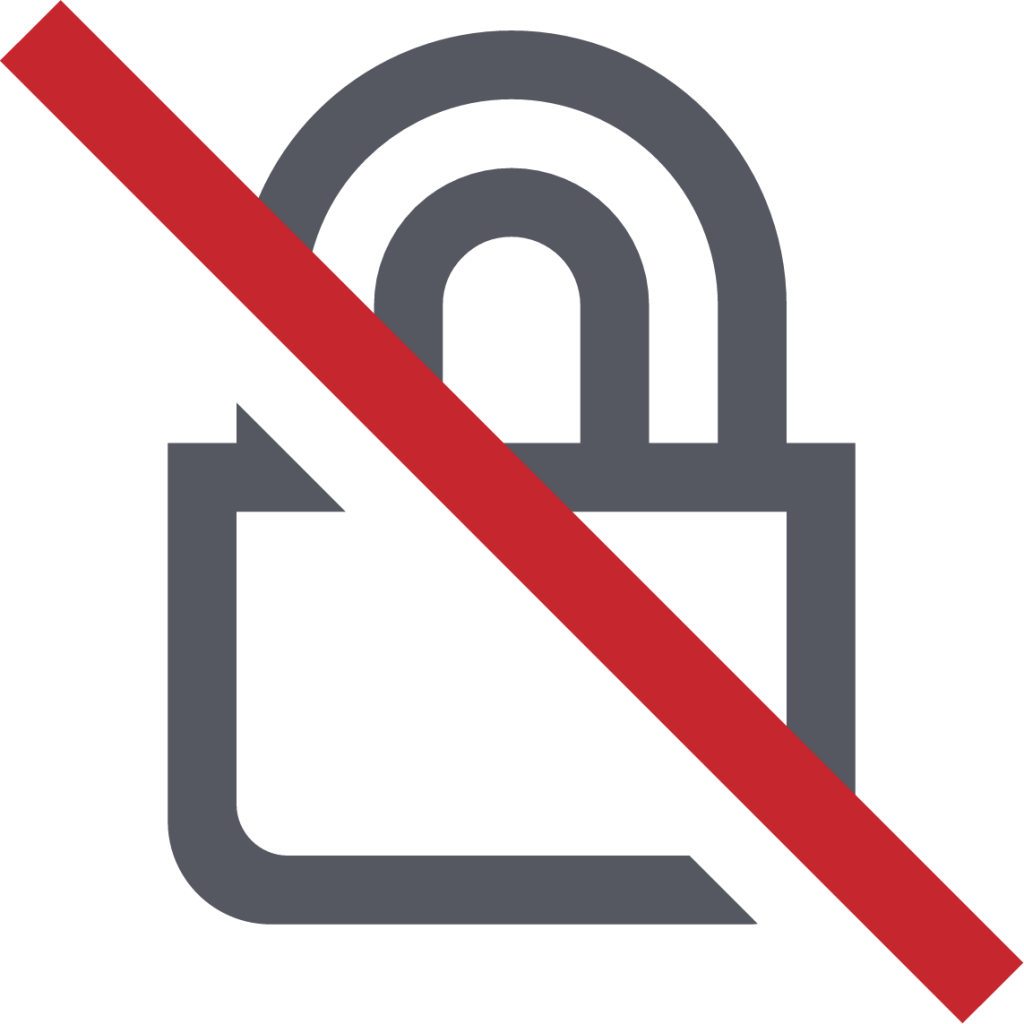 channel insecure symbolic icon