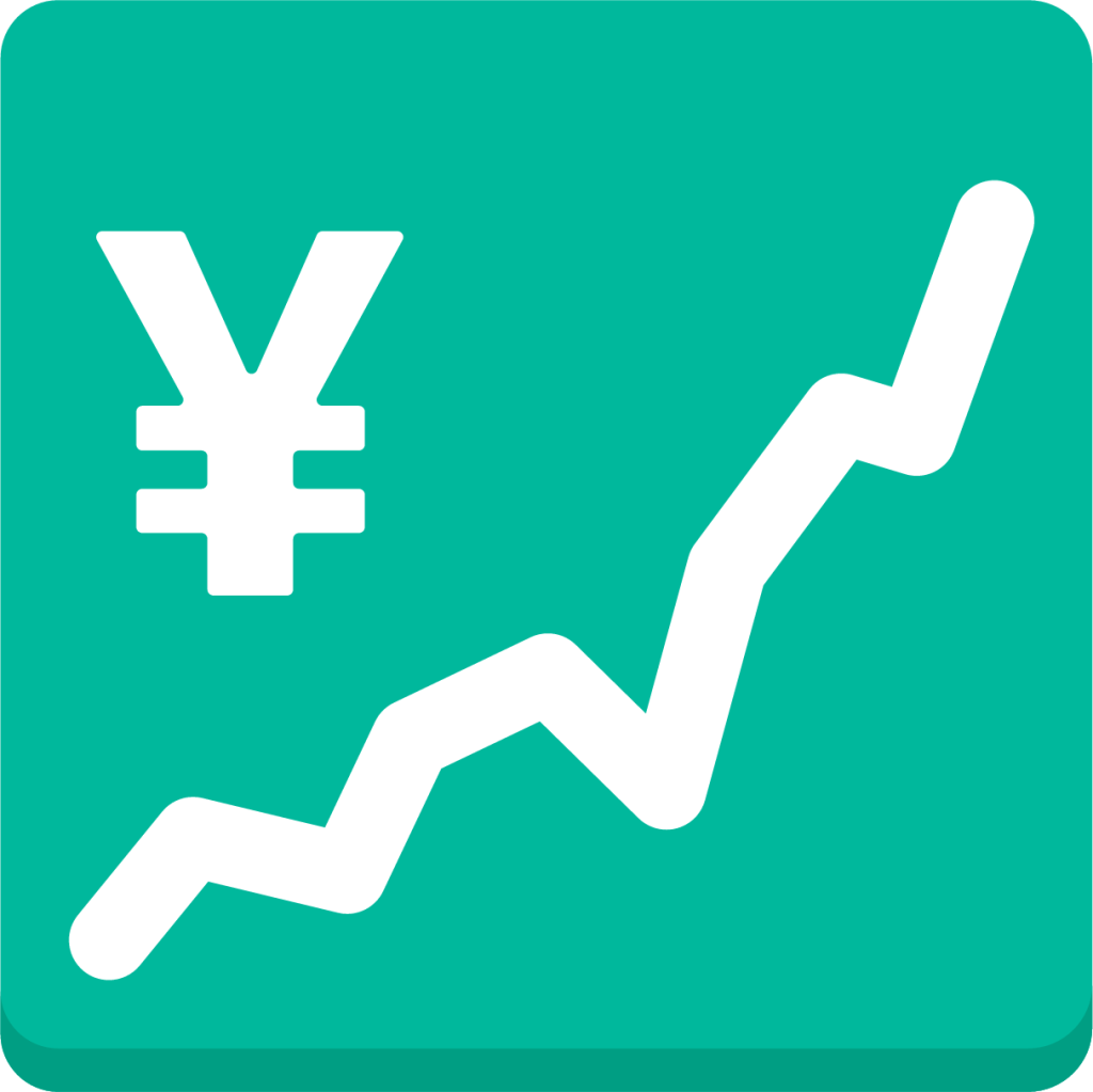 chart increasing with yen emoji