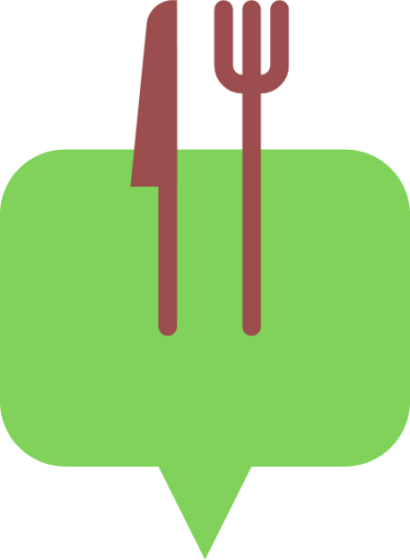 chat green knife fork icon