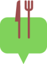 chat green knife fork icon