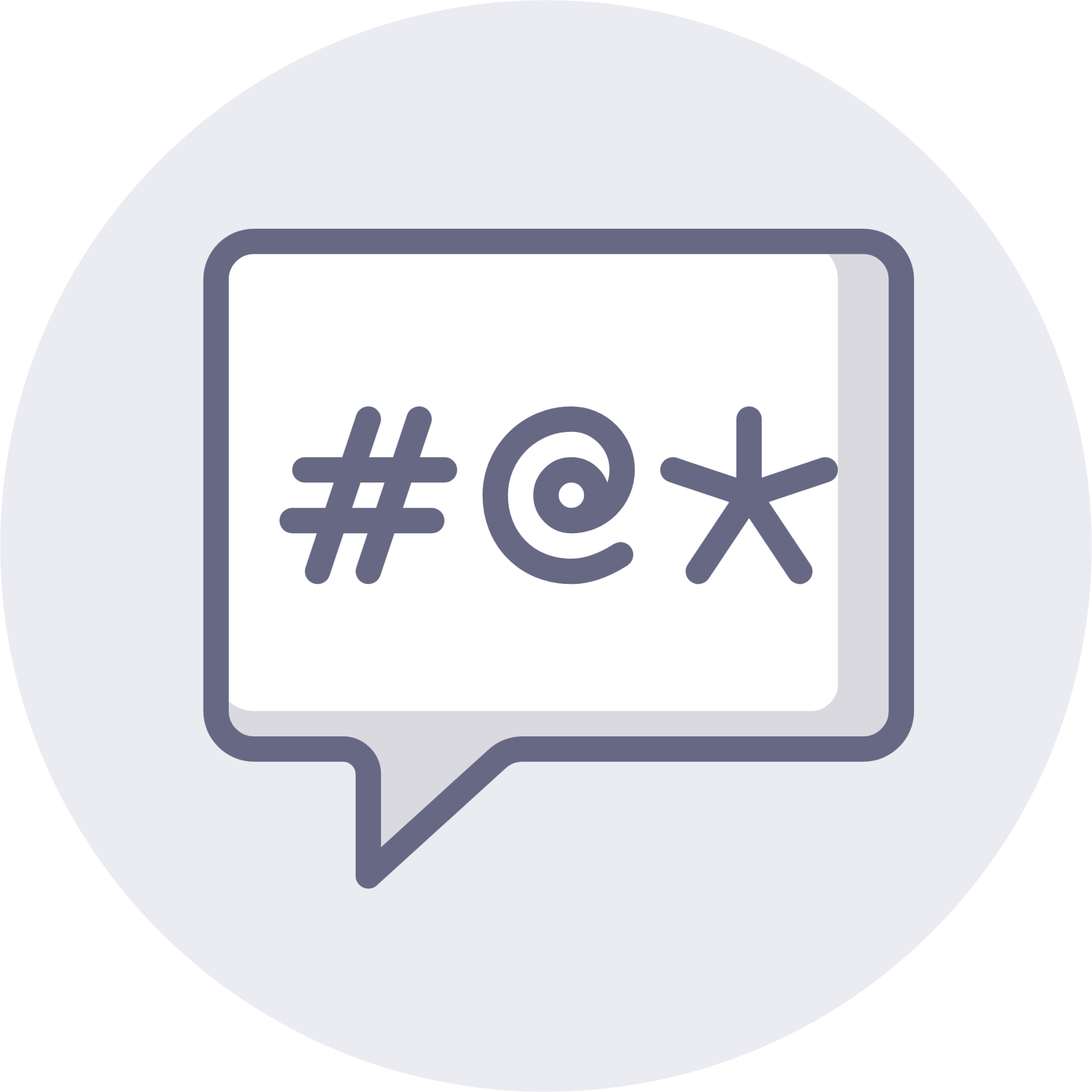 chat rectangle swear icon