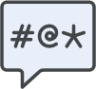 chat rectangle swear icon