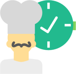 chef clock check mark icon