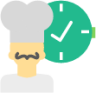 chef clock check mark icon