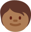 child: medium-dark skin tone emoji