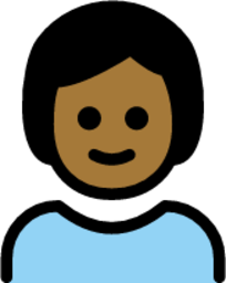 child: medium-dark skin tone emoji