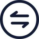 circle arrow data transfer horizontal icon