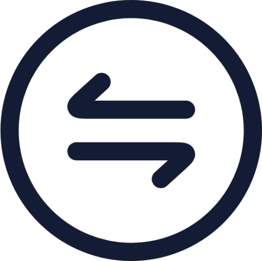 circle arrow data transfer horizontal icon
