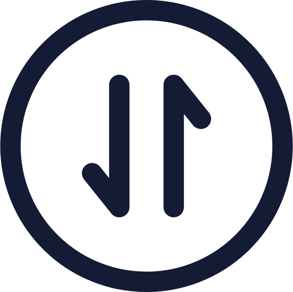 circle arrow data transfer vertical icon