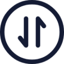 circle arrow data transfer vertical icon