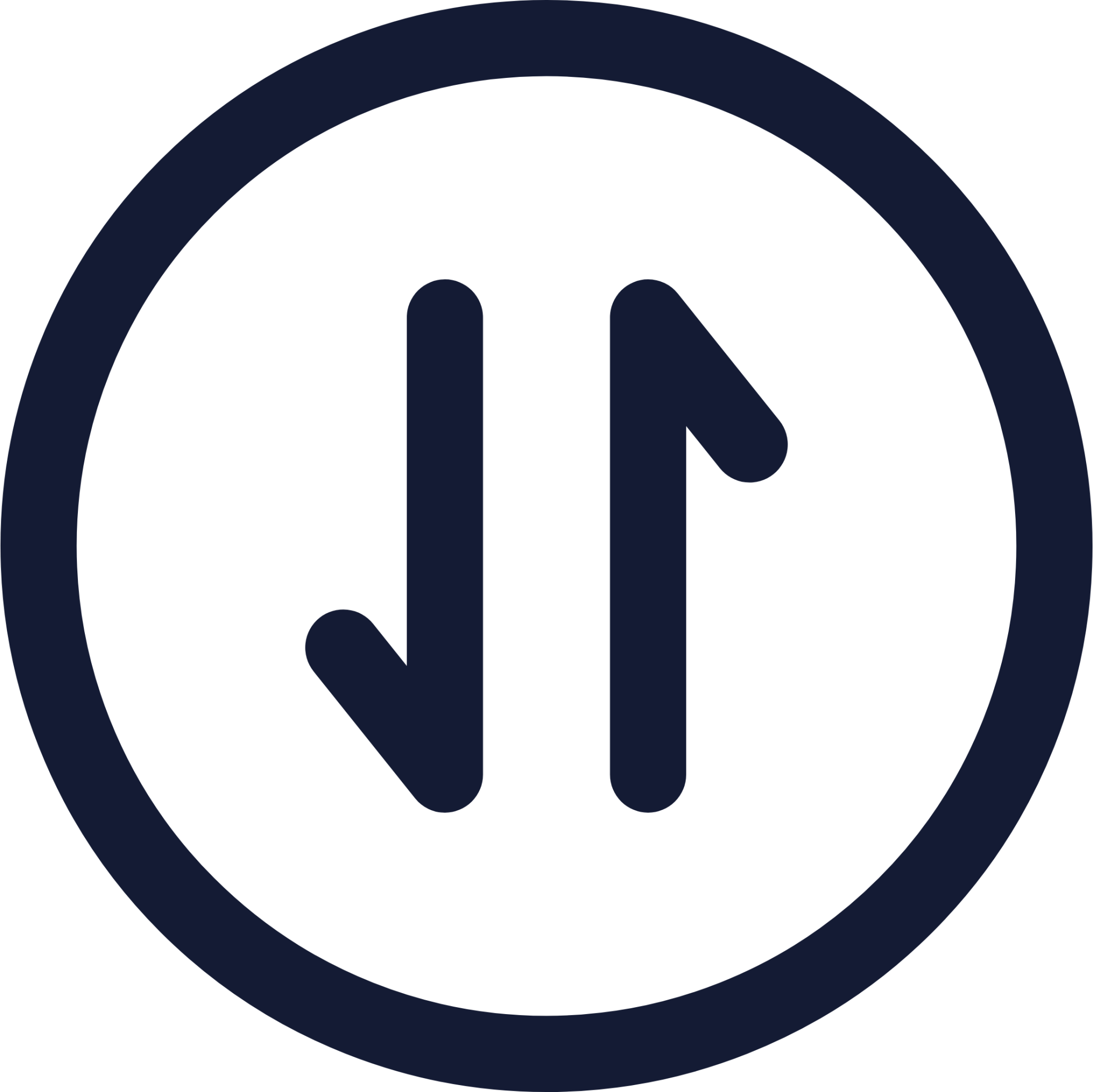 circle arrow data transfer vertical icon