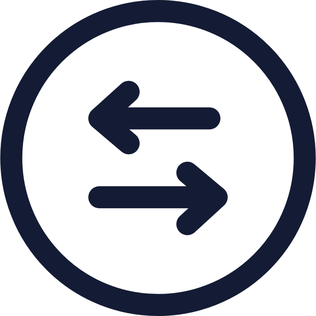 circle arrow left right icon