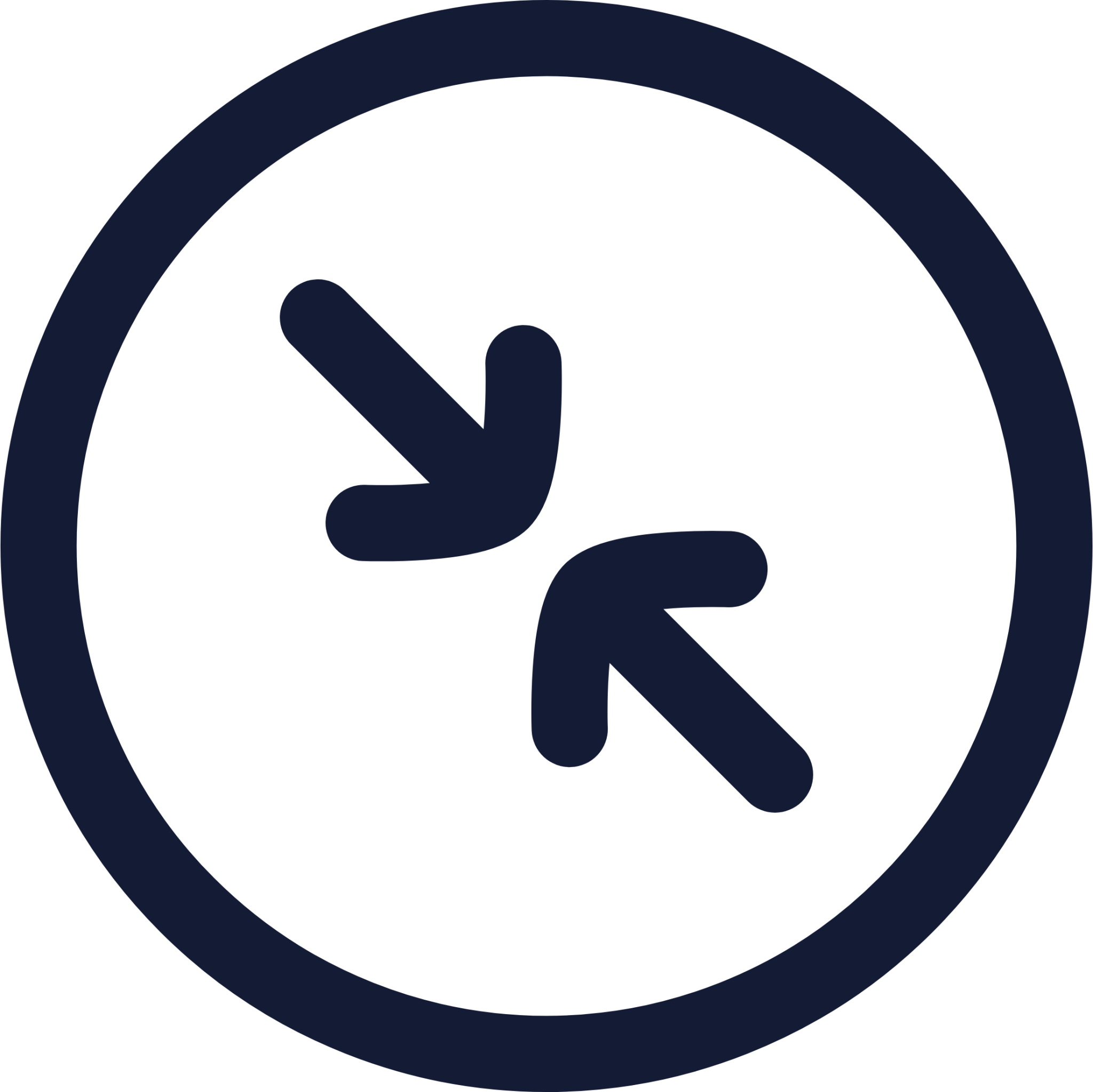 circle arrow shrink icon
