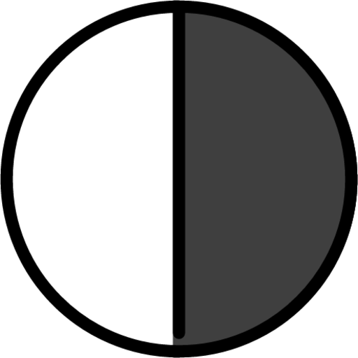 circle with right half black emoji