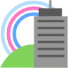 city rainbow icon