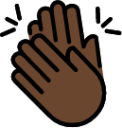 clapping hands: dark skin tone emoji