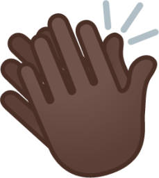 clapping hands: dark skin tone emoji
