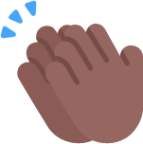 clapping hands medium dark emoji