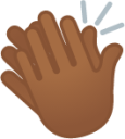 clapping hands: medium-dark skin tone emoji