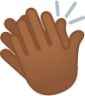 clapping hands: medium-dark skin tone emoji