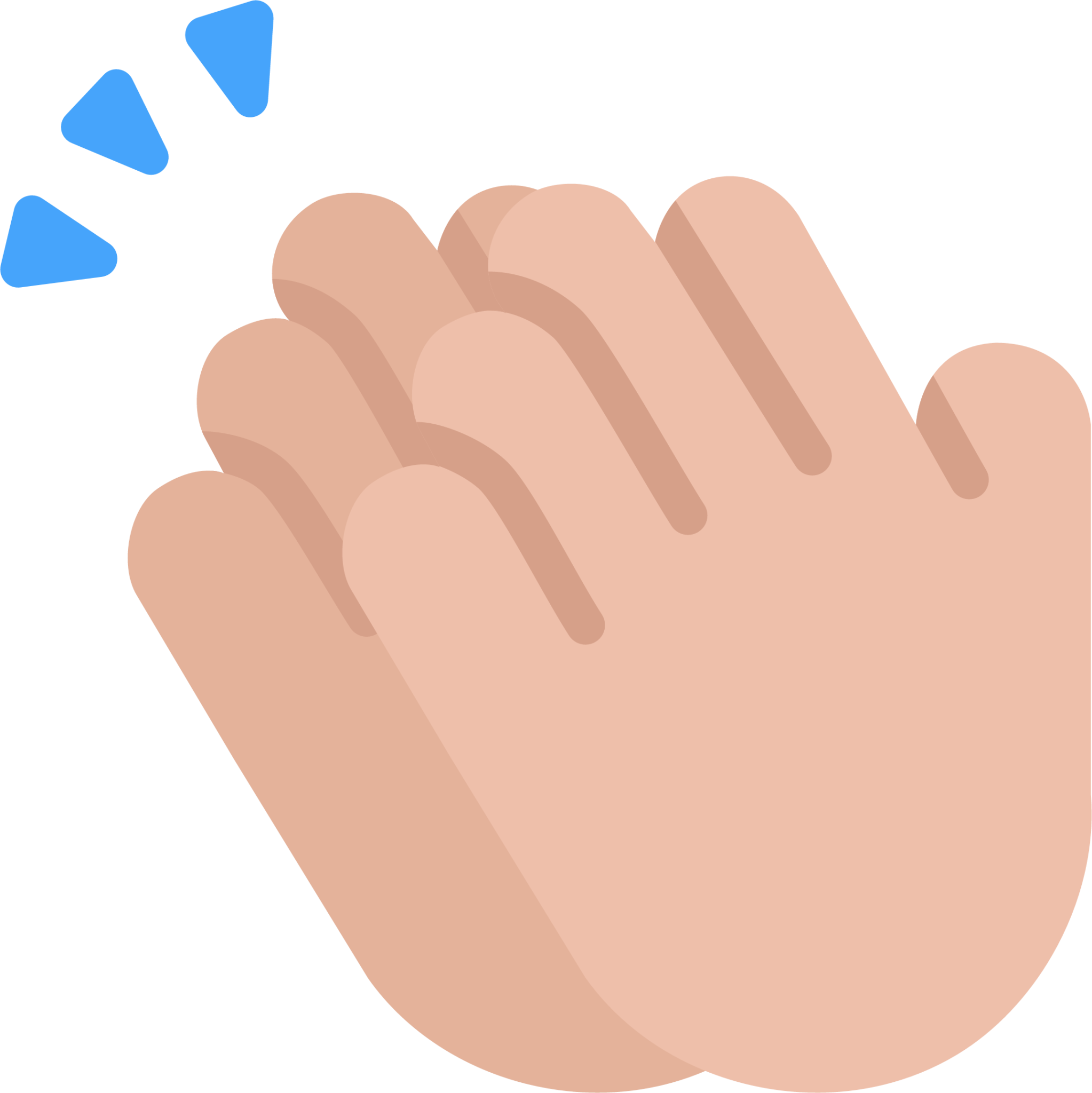 clapping hands medium light emoji