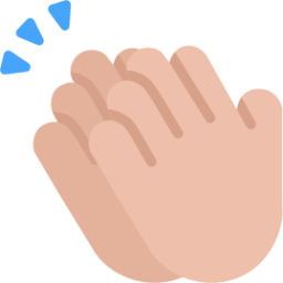 clapping hands medium light emoji