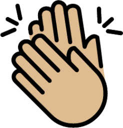 clapping hands: medium-light skin tone emoji