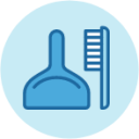 clean dustpan brush icon