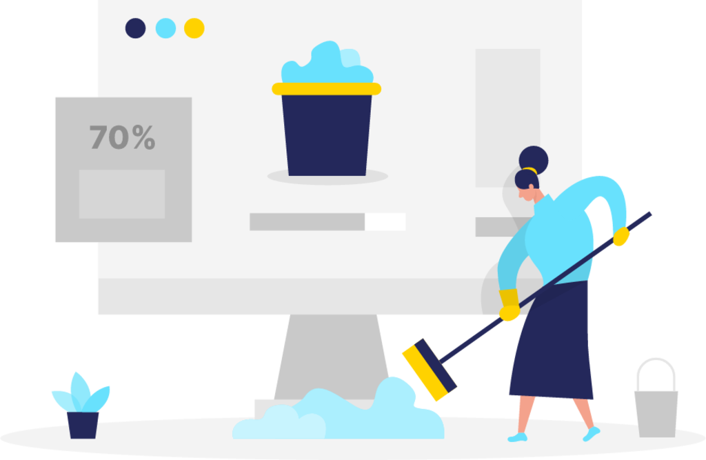 Cleaning PC illustration
