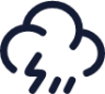 cloud angled rain zap icon
