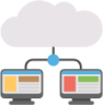 cloud hosting monitors icon