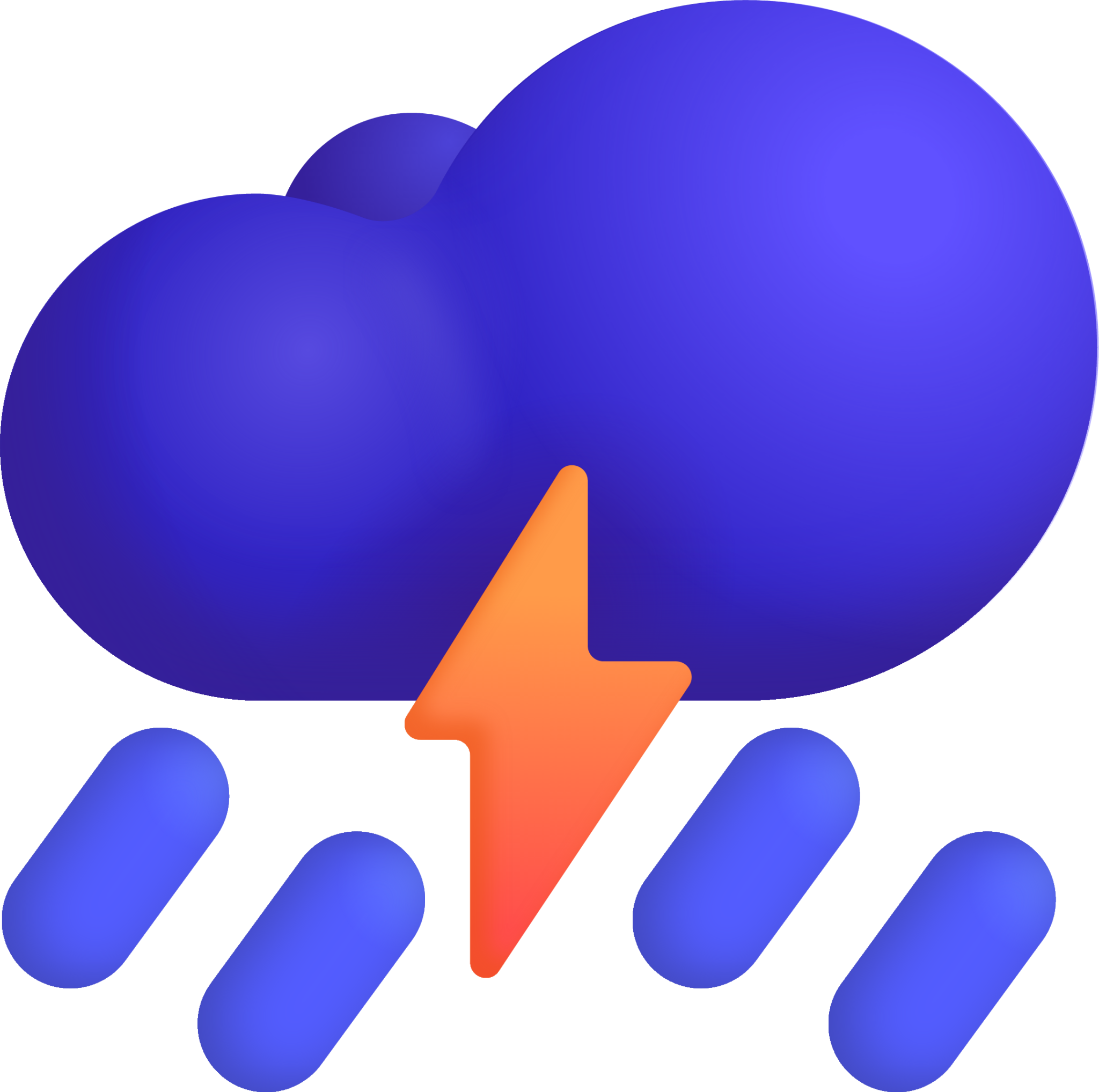 cloud with lightning and rain emoji