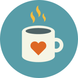 coffee love hot tea mug glass cup blue icon