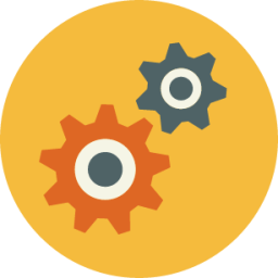 cog cogs yellow icon