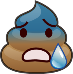cold sweat (poop) emoji
